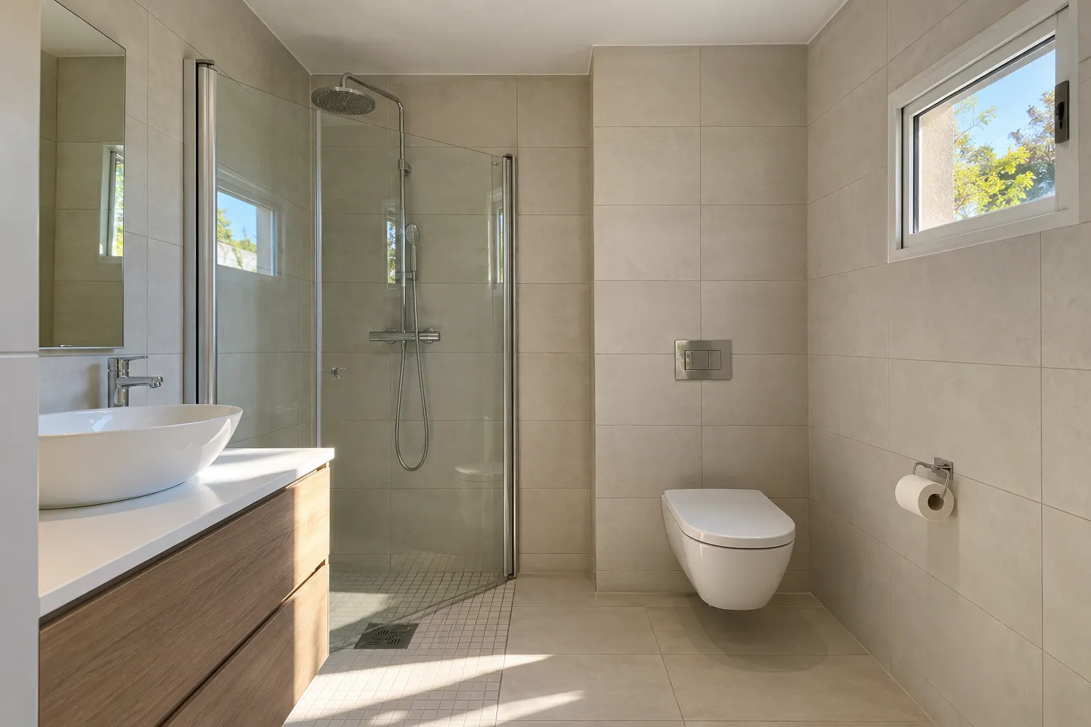 Baño recién reformado en una casa de Punta del Este